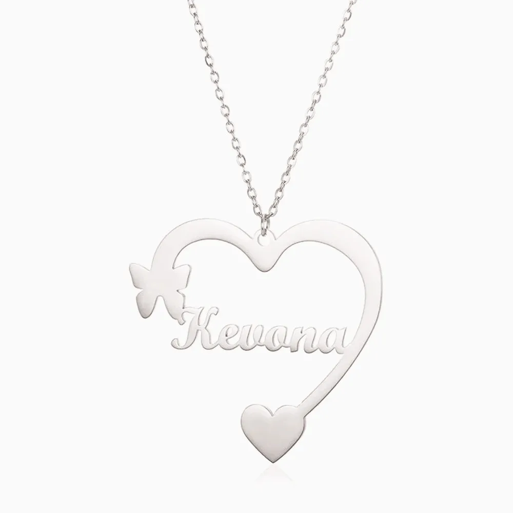 Personalized Custom Name Necklace Gold Plated Stainless Steel Heart Nameplate Choker Jewelry Gift