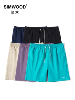 SIMWOOD 2024 Verão Novo Oversize【Comprimento Curta】Shorts de prancha ao ar livre masculino casual com cordão elástico