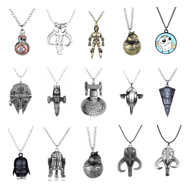 Mythosaur Skull Pendant Necklace Darth Vader BB-8 Necklaces for Women Men Cosplay Jewelry Gift