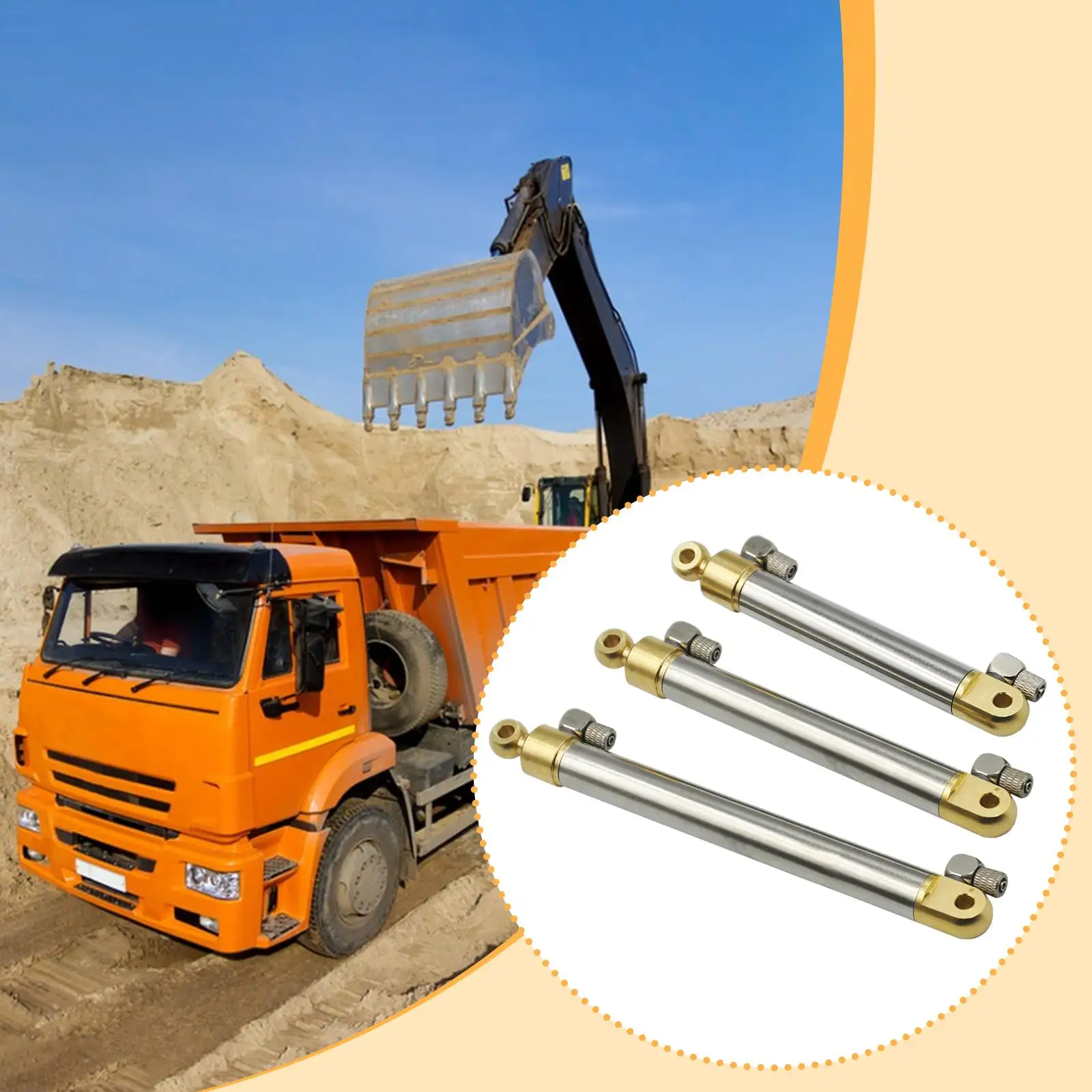 

RC Model Mini Hydraulic Cylinder Durability Premium High Performance Sturdy Easy to Install Stainless Steel Professional Replace