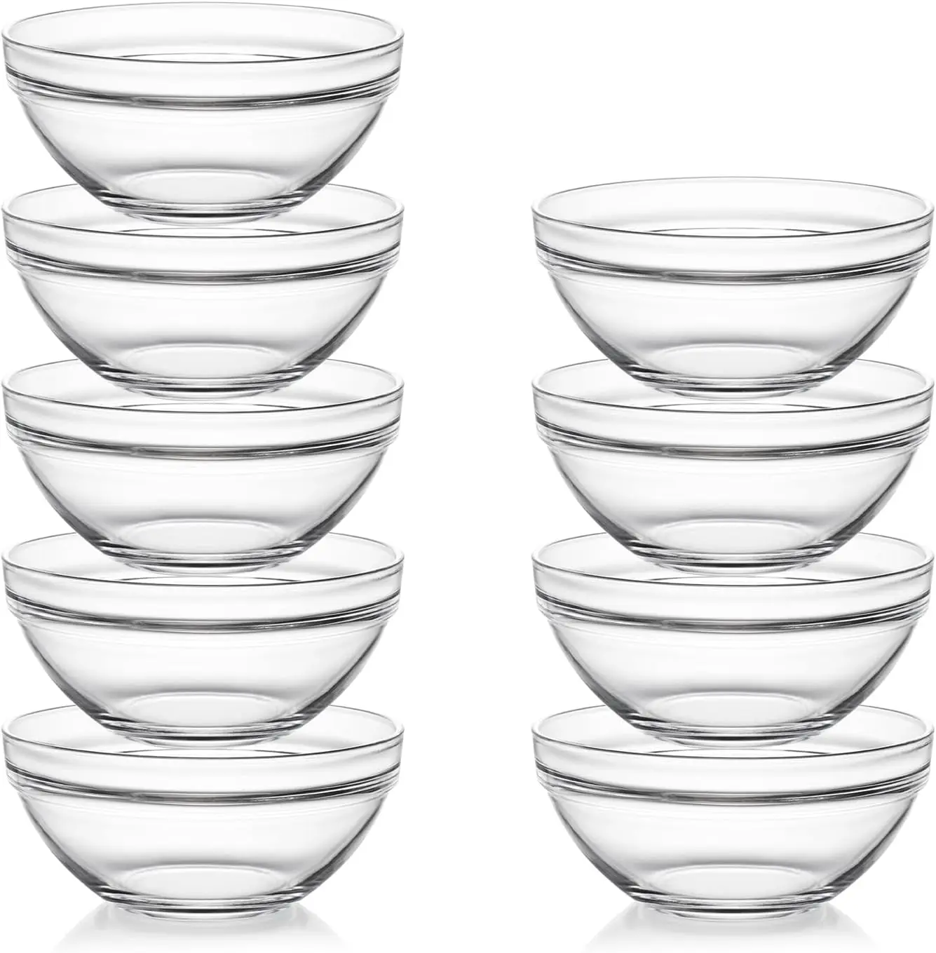 

5.5 Inch Glass Soup Bowls Set, 20 oz Cereal Bowls for Salad Pasta Rice Oatmeal, 9-Pack