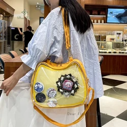 New Sweet Cute Cat Ita Bag Y2K Japanese Popular Crossbody Bags JK Uniform Shoulder Bag Girl Transparent Display Student Handbags