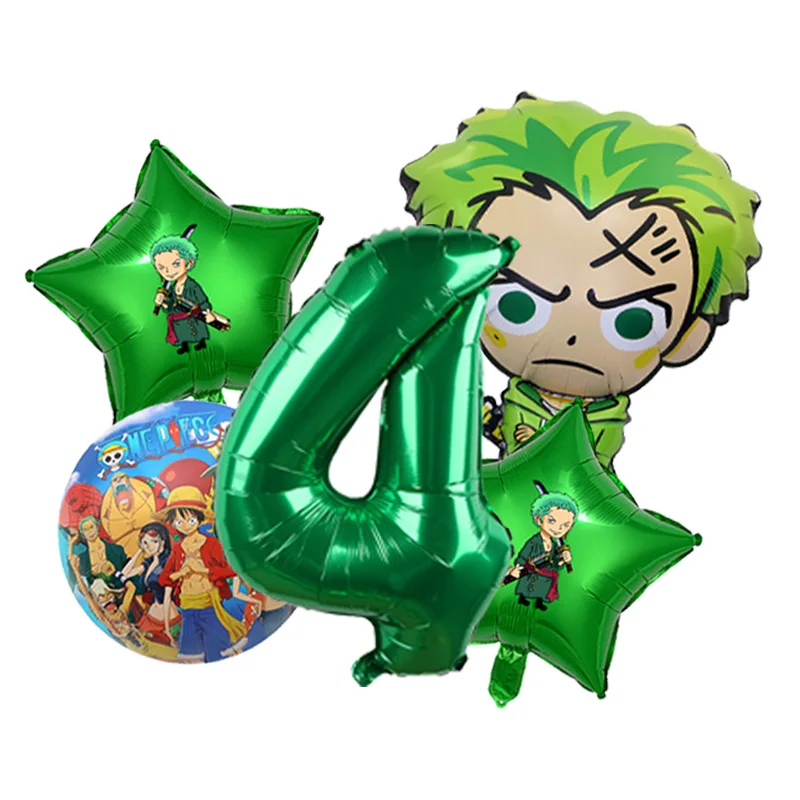 One Piece Verjaardagsballonarrangement Luffy Strohoed Folie plus Glitter Accent Mylar voor Kinderen Anime Taarttafeldecoratie