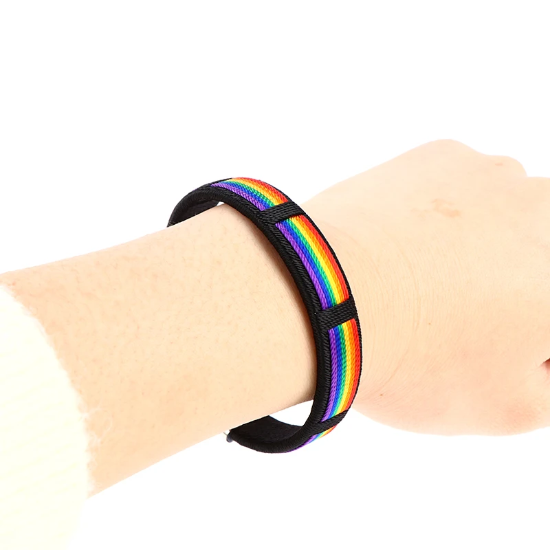 1Pc Gays Bisexuals Rainbow Bangle Bracelets Rainbow Couple Open Bracelet.