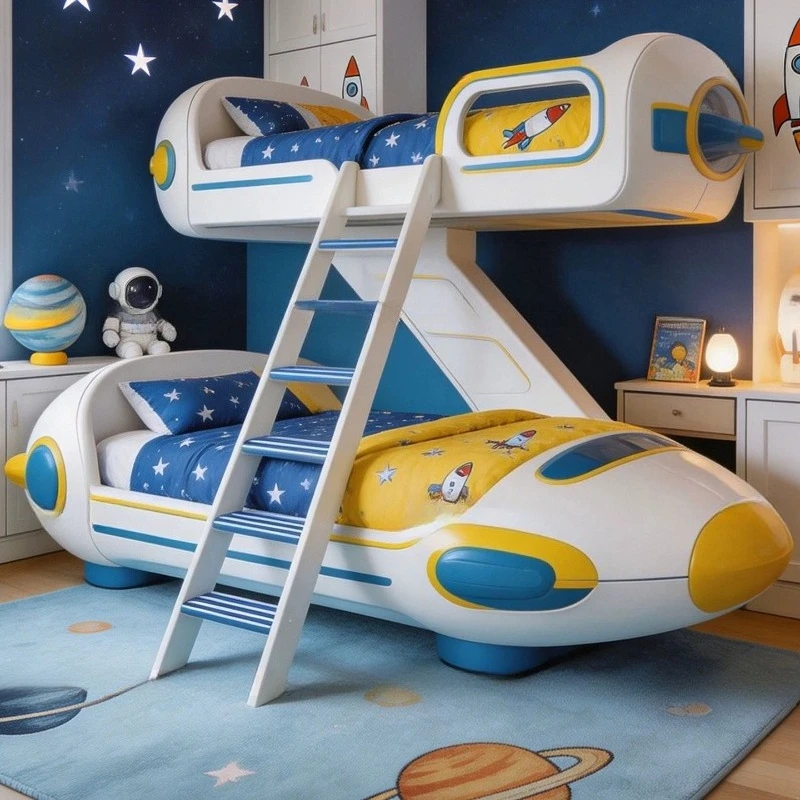 Cream Wind Future Spaceship Modeling Full Cabin Modeling Room, Science Fiction IP Bunk Bed
