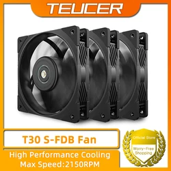 TEUCER T30 PC Fan, 12cm 12V 4PIN PWM 2150RPM S-FDB Bearing Quiet Case Cooling Fan, Cooler Fan