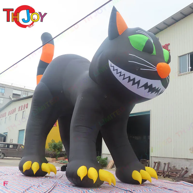 

40ft tall Lovely Animated Giant Inflatable Black Cat for Halloween Decoration with led light