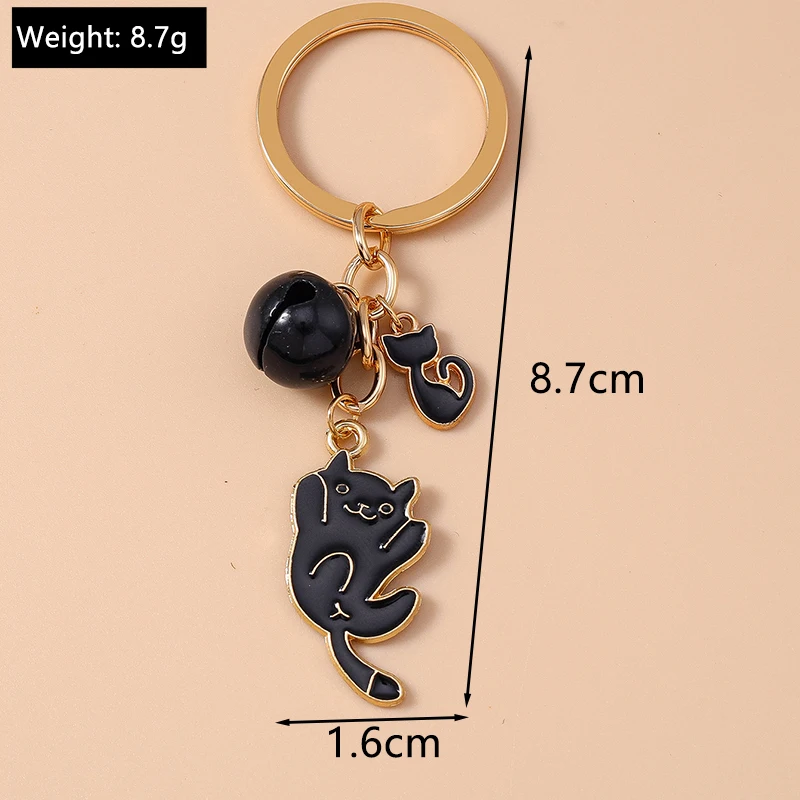 Niedlicher Emaille-Katzen-Schlüsselanhänger, Cartoon-Tier-Schlüsselanhänger, Anhänger für Frauen und Mädchen, Handtasche, Dekor, DIY, handgefertigter Schmuck, Geschenkzubehör – Detail 8