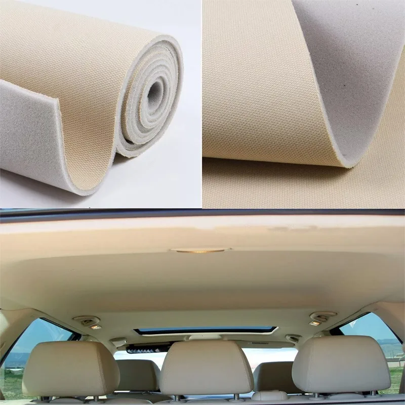 

Headliner Fabric Mesh Type with Foam Backing Headliner Fabric for Automotive RV Boat Home Roof Interior Replacement Repair DIY