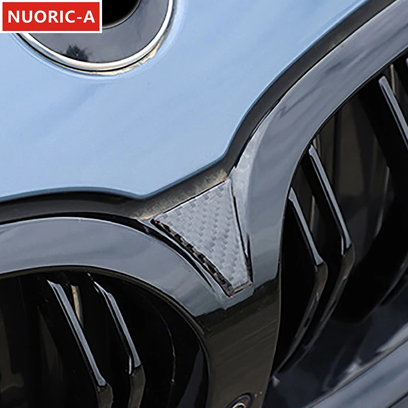 Car Head Front Mesh Grille Divider Center Cover Sticker Carbon Fiber For BMW 8 Series G14 G15 G16 2019-2023 Exterior Accessories