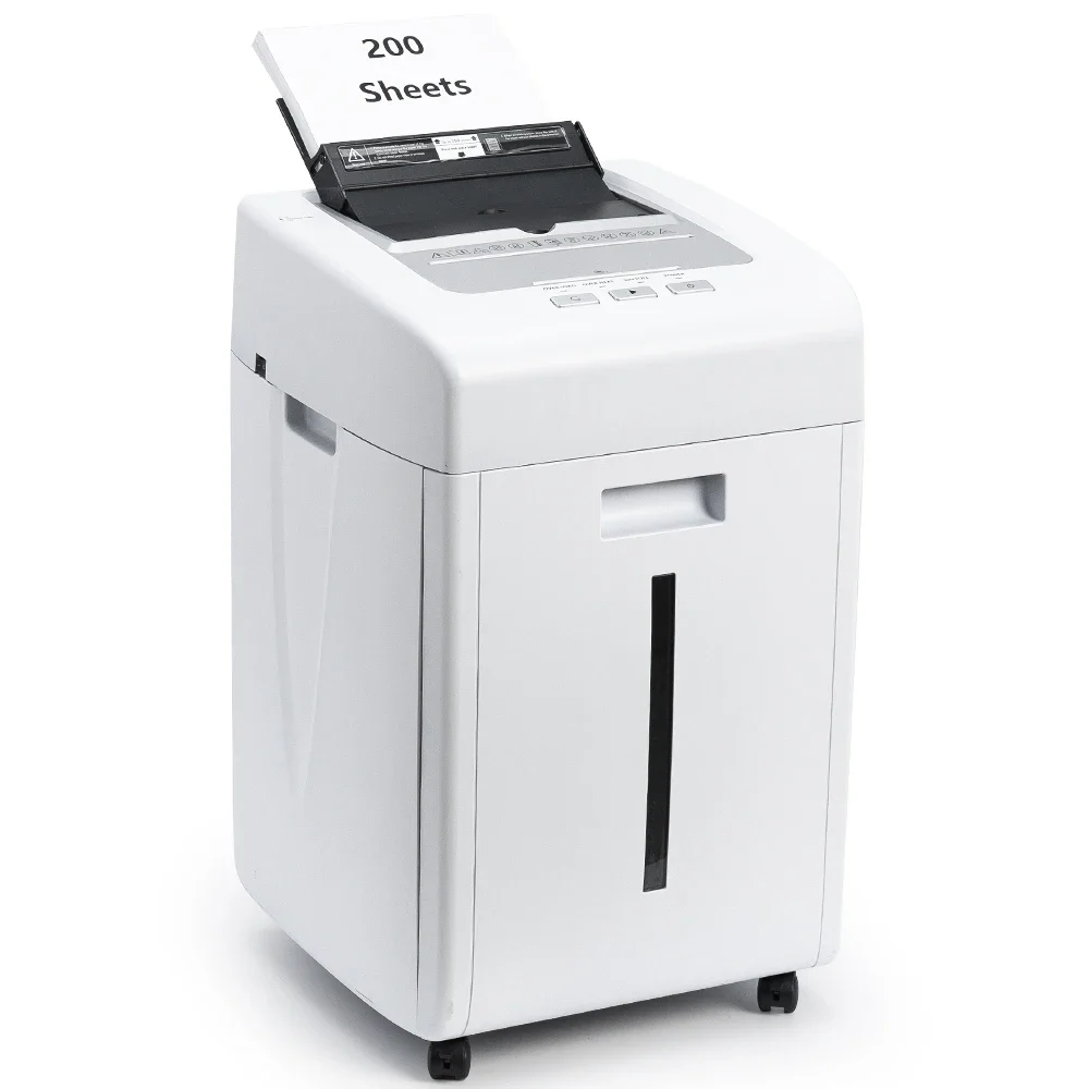 

Automatic Paper Shredder 200 Sheet Micro Cut High-Security Level P-5 Commercial Heavy Quiet Shredder for Home Office Use