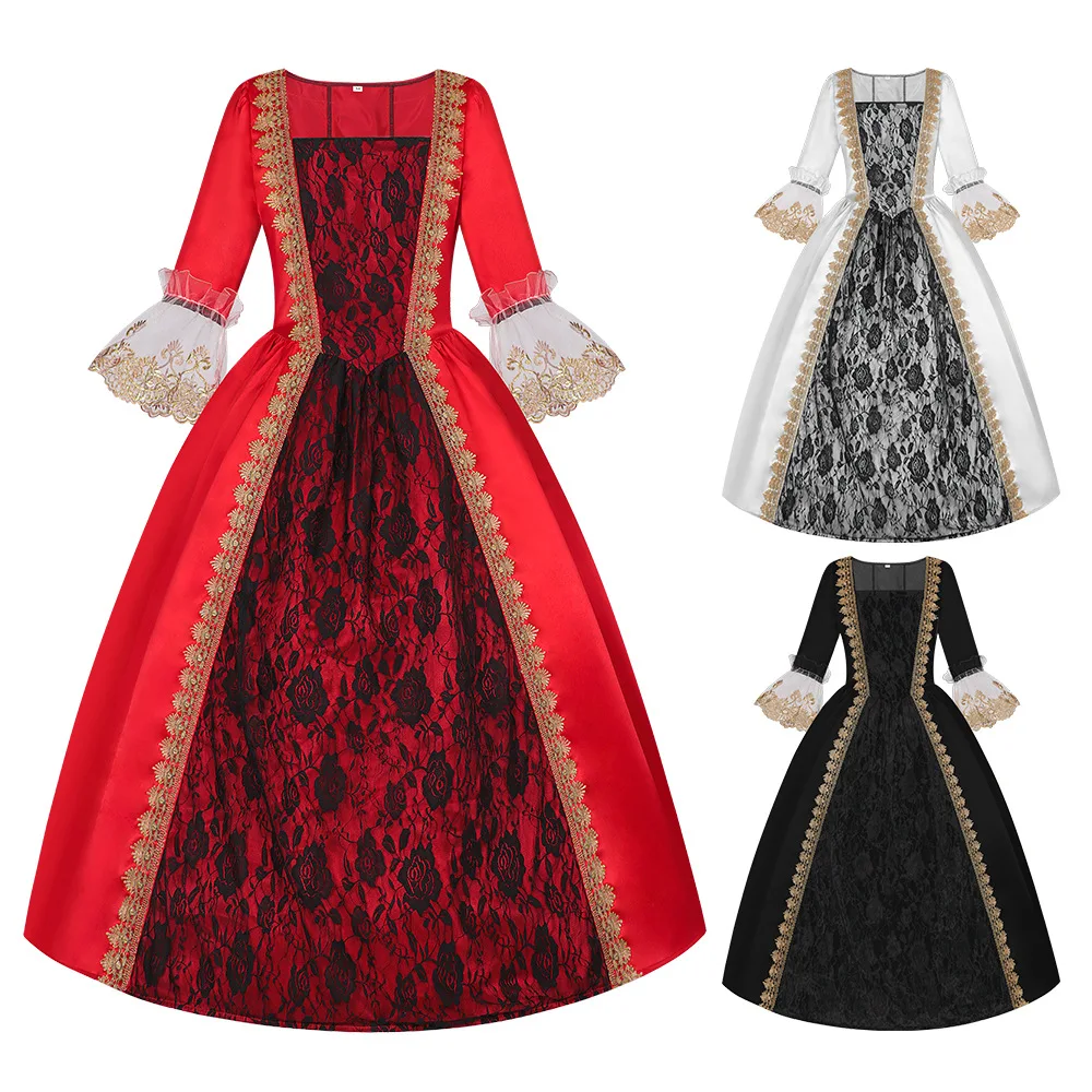 

Plus Size European American Retro Court Dress | Medieval Renaissance Victorian | Stage Role-Play Outfit