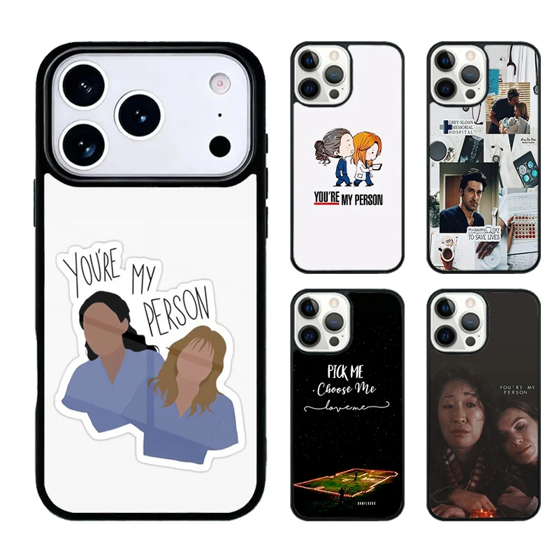 Capa de Celular Greys Anatomy You are my person com Estampa para iPhone 17 Air 16 15 14 Plus 13 12 11 Pro Max, Antichoque e Bumper