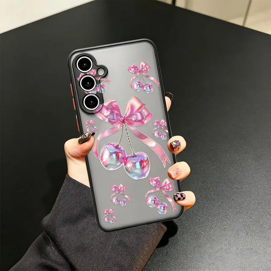 Shiny Bow Phone Cover Case for Samsung Galaxy A17 A52 A73 A33 A35 A56 A55 A16 A15 A54 A53 A52S A72 A14 A23 A34 A36