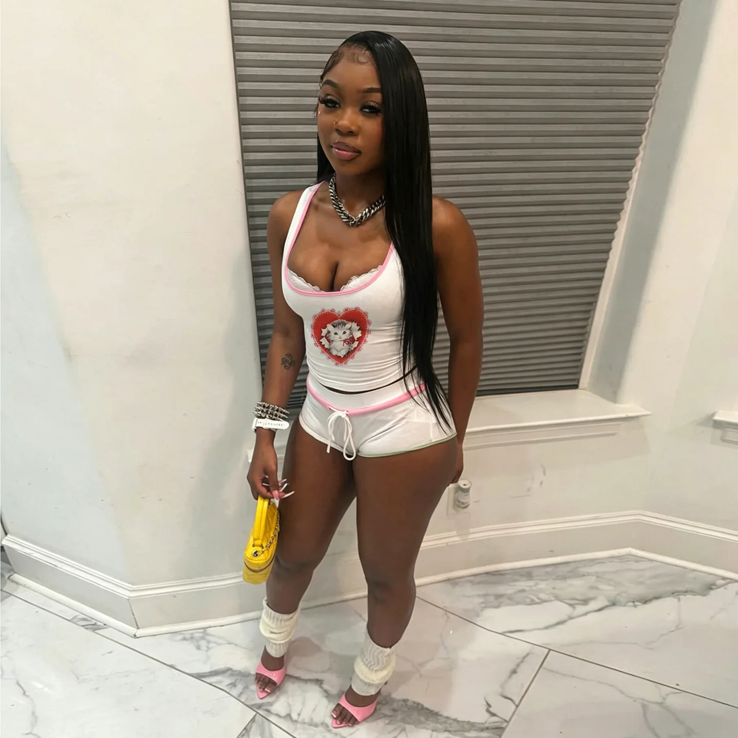 Crop Tops 2 Piece Set 2026 Summer Outfits Y2K Streetwear Women Club Korean Fashion Sexy Striped Two Piece Pant Short Sets - view 2