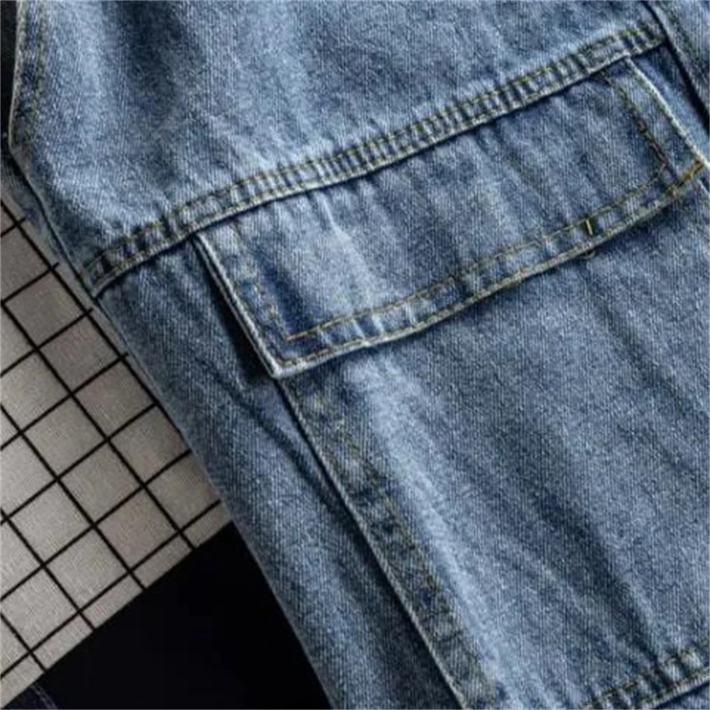 Sleeveless Jacket Casual Jeans Waistcoat Fashion Male Tops Gilet Autumn Outerwear Spring New Men Denim Vest Loose Korean Pocket