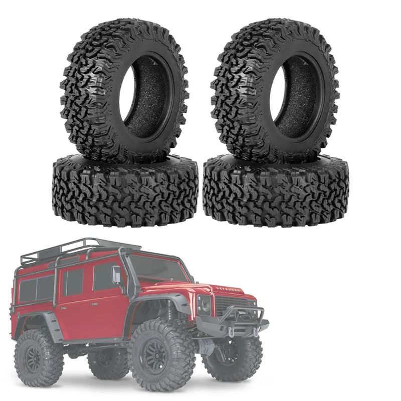 Pneus de roue en caoutchouc pour voiture RC Inoler, 90mm, 1.9, Traxxas TRtage, RCversiD90, Axial SCX10 II III Redcat MST, 1/10, 4 pièces