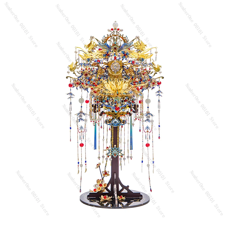 Golden-winged Bird Crown Assembling Model | Handmade National Style Wedding Gift