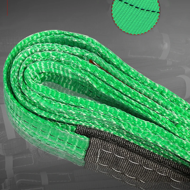 2T 2m One Way Belt Color Code Textile Tape Lifting Slings Belt Crane Flat Polyester Lift Webbing Sling