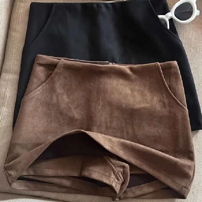 

Юбка с высокой талией для похудения, корейский модный дизайн, универсальная женская короткая юбка, модная прямая юбка, прикрывающая бедра, стильная.