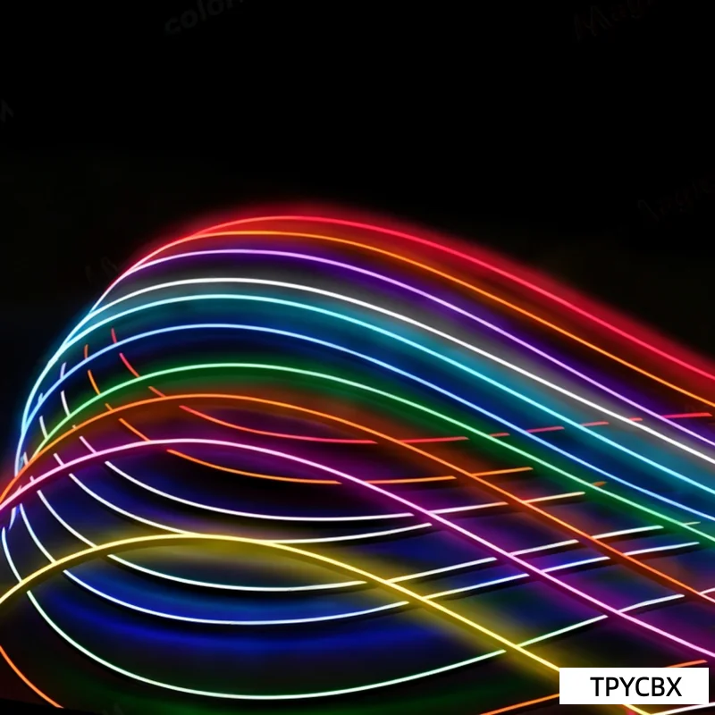 Auto Ambient Light 110CM LED Acrylic Strip For Auto DIY Cuttable Flexible Decorative Lamp Hidden Car Interior White Red Blue