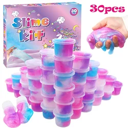 Slime Set for Kid Pink Blue Purple Illusion Fake Water Small Cans Colorful Crystal Clay Snot Glue Modeling Clay StressRelief Toy