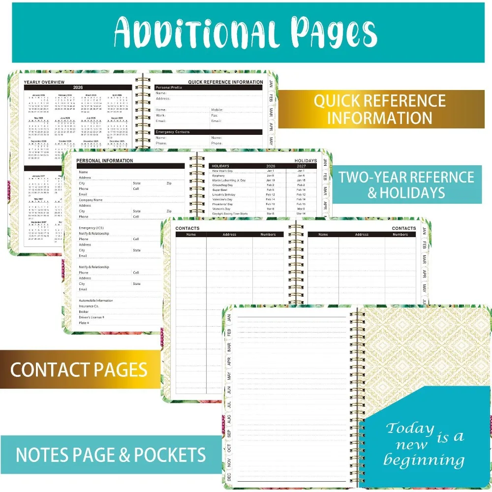 

Английский блокнот на 26 лет, дневник катушки формата А5, рабочий блокнот на 365 дней, английский план, книга