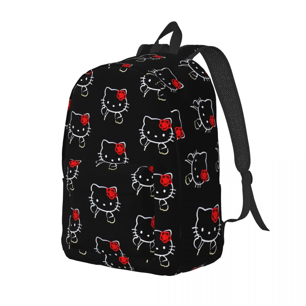 Custom Hello Kitty Sanrio Canvas Backpack Women Men Casual Bookbag for College School Cartoon Bags