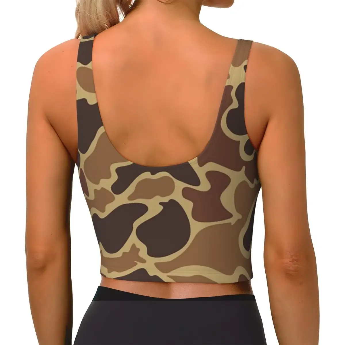 Custom Duck Camo Women Sports Bra High Impact Vest Gym Workout Yoga Crop Tank Tops