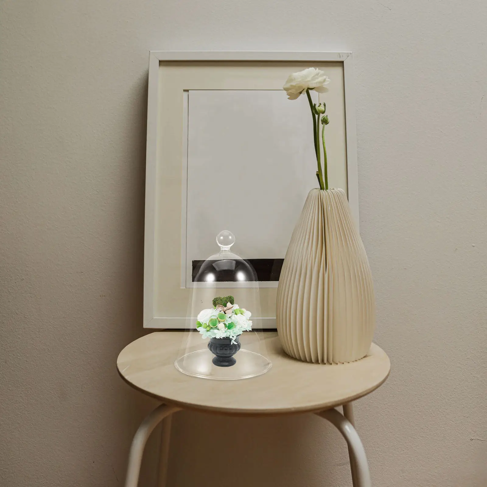 Glass Cloche Dome Eternal Flower Cover Clear Bell Display Dome Tabletop Wedding Centerpiece Artificial Flower Storage