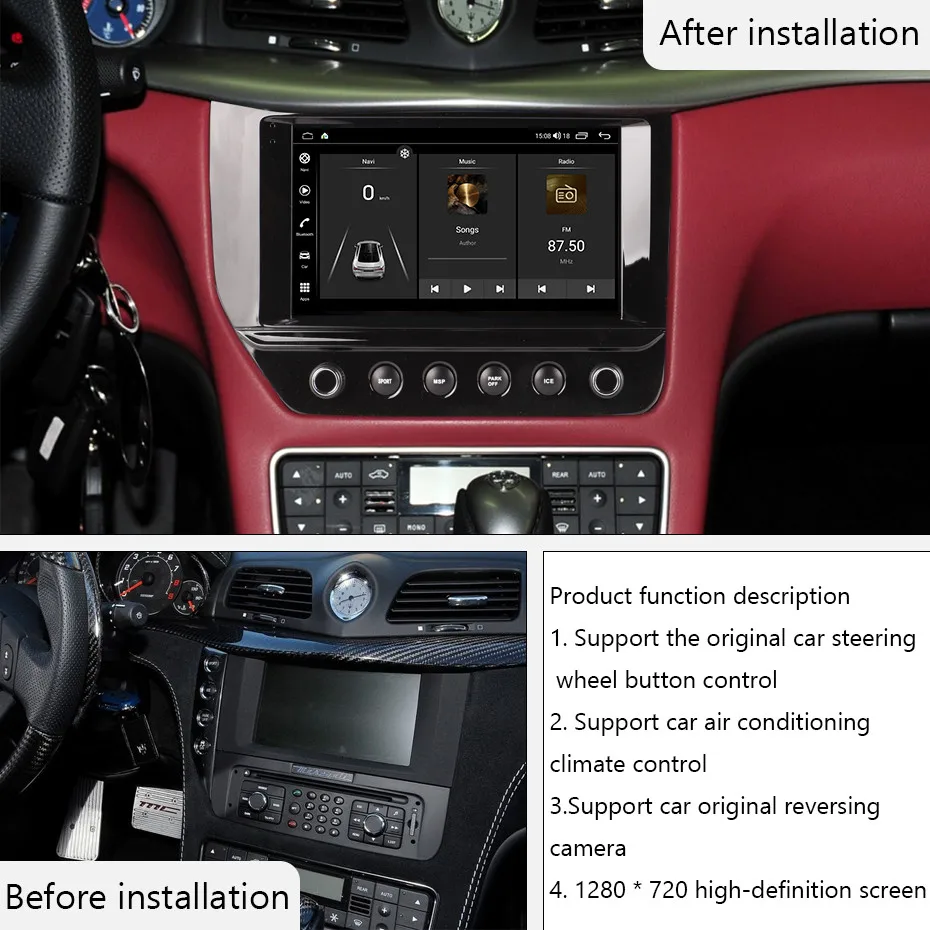 For Maserati GranTurismo 2007-2015 UIS7862S Octa-core 6+128gb Car Navigation CarPlay Car Radio with screen Multimedia player