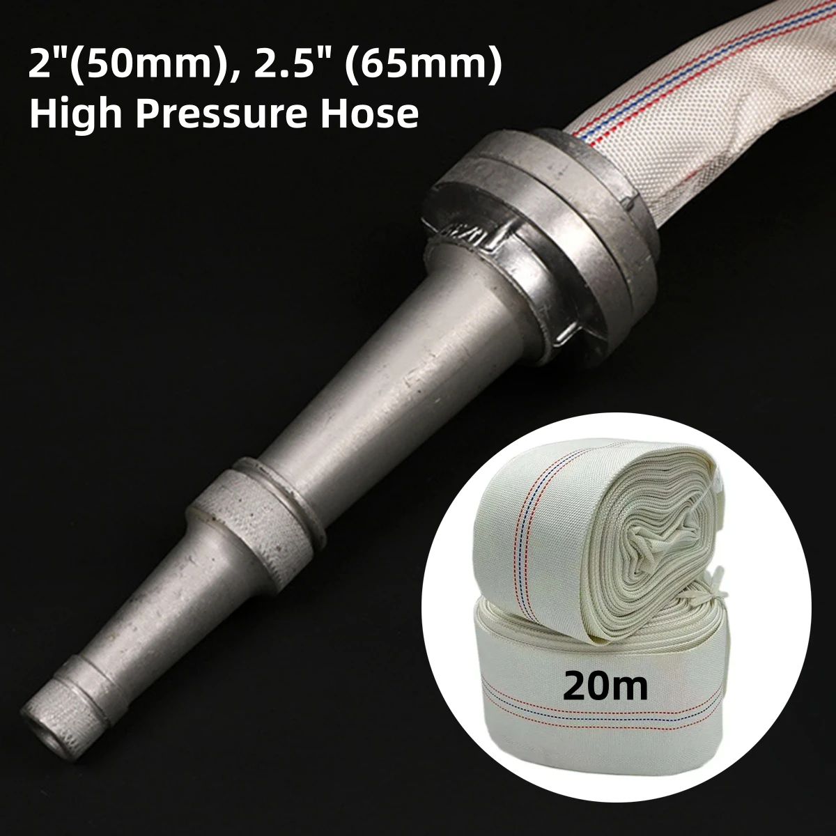 

2 "2,5" водопроводный ремень высокого давления с тканой подкладкой, противоскользящая дренажная труба, садовый ирригационный шланг для сельского хозяйства, домашний пожарный шланг, 20 м/рулон
