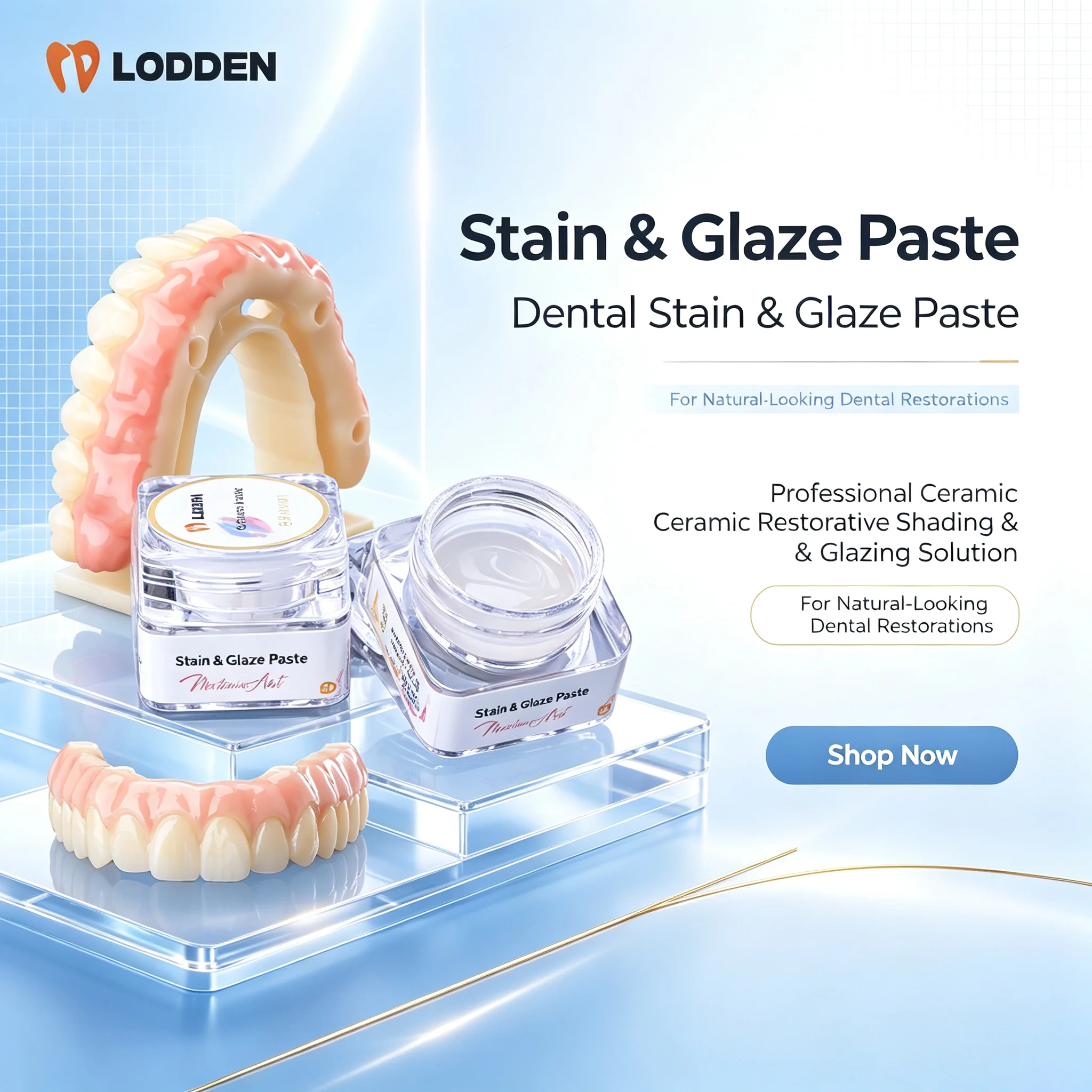 Pâte de glaçage dentaire Lodden et kits de coloration pour zircone, matériaux de laboratoire dentaire CAD/CAM, glaçage de coloration dentaire