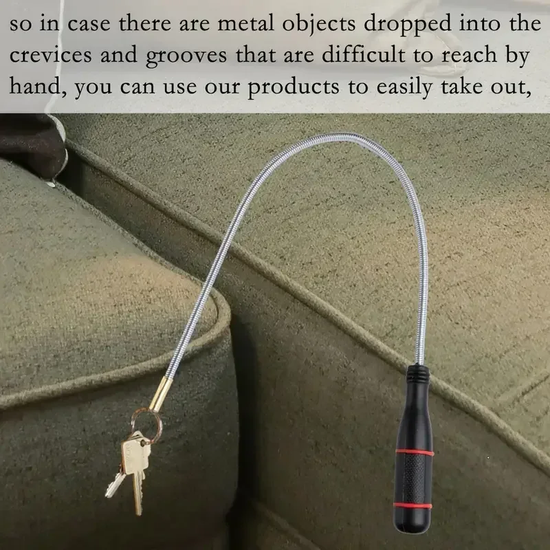 Flexible Magnetic Pickup Tool Bendable Snake Suction Bar for Locating Falling Objects Reaching Sink Drains - Home Improvement