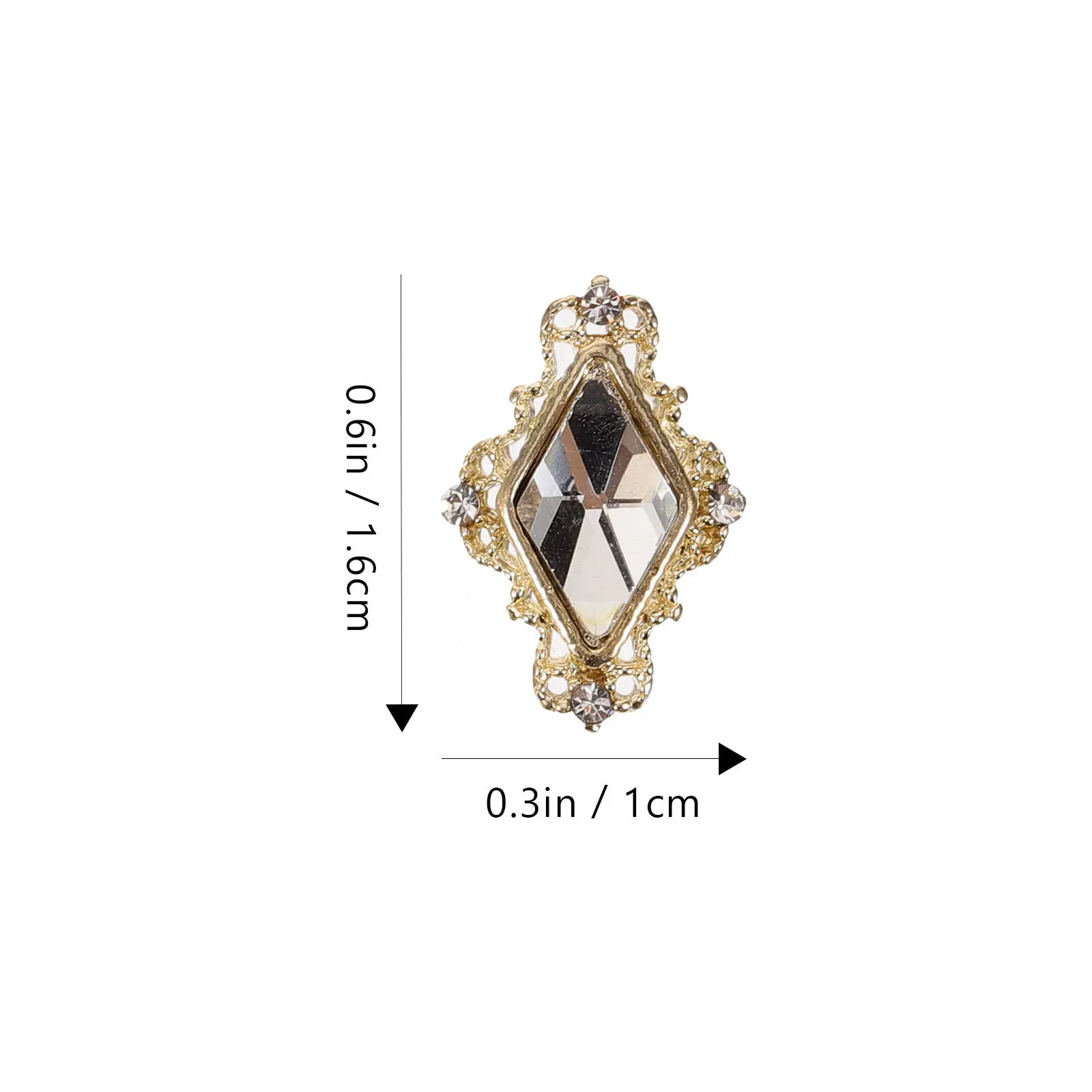 Colorful Rhinestones Nail Charms Heart-shaped Mini Metal Base Flatback Elegant Decor for Nails