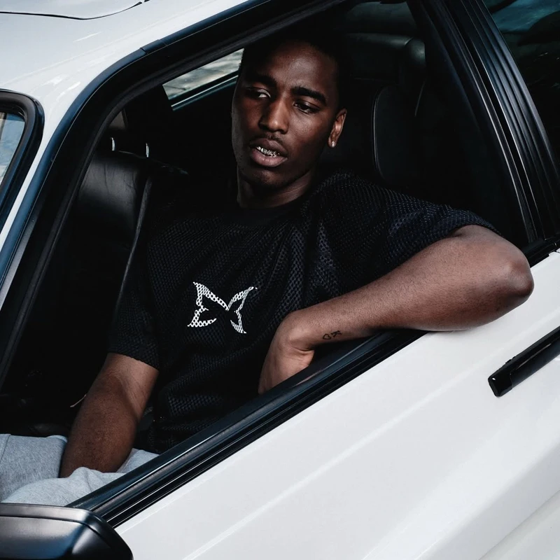 

Mertra Short-sleeved T-shirts European American Hip-hop Rap Casual Loose Breathable Mesh Tee Tops