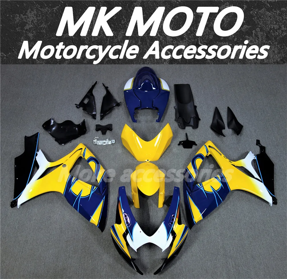 Kit fairing sepeda motor cocok untuk gsxr600/750 2006-2007 Set Bodywork kualitas tinggi injeksi ABS baru kuning biru Corona