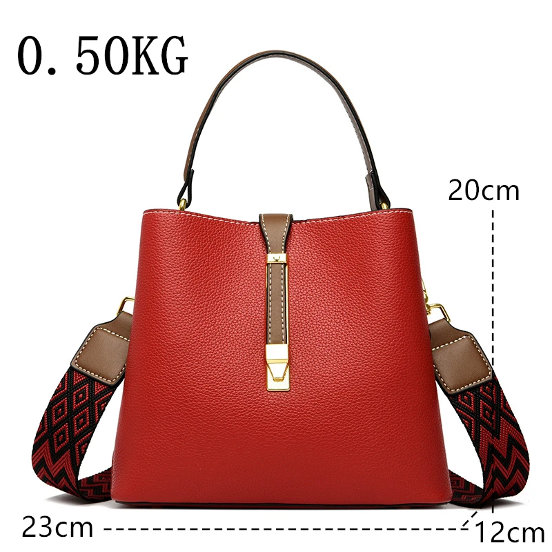 Genuine Brand Leather Tote and Purses Luxury Designer  Shoulder Crossbody Handbags Sac Woman Casual Bucket Messenger Bags New