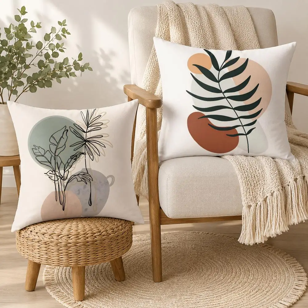 Trend Rustic Geometric Floral Cushion Cover Square Decorative Throw Pillow 40x40cm For Sofa Bedroom Living Room Home Decor