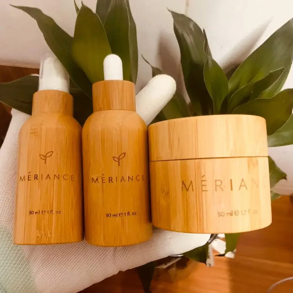 

selling high quality Essential Oil Bottles Natural Bamboo Dropper Perfume Lotion Serum Bottle Bamboo SkinCare Cream JarContainer