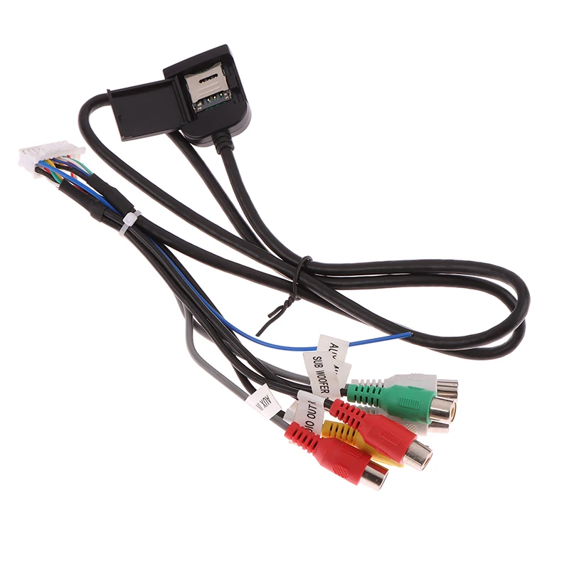 New 20P Car Stereo Radio Wiring Harness Output AUX Connector Subwoofer Cable 4G SIM Card Slot Adaptor
