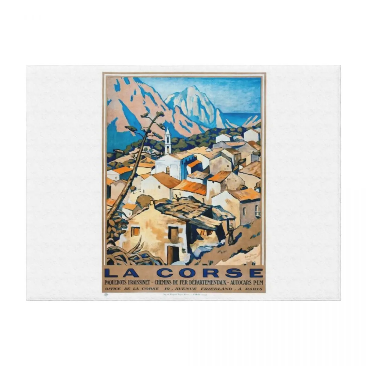 

La Corse, туристический плакат Французские железные дороги Пледы Тяжелые одеяла для кровати Плюшевые мягкие одеяла