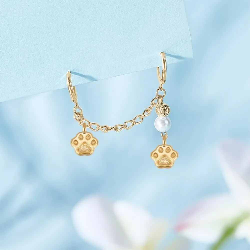 20 قطعة 2 ألوان 304 دلايات من الفولاذ المقاوم للصدأ الحيوان القط الكلب باو قطعة السحر باو طباعة سحر الحيوان البصمة مجوهرات #5