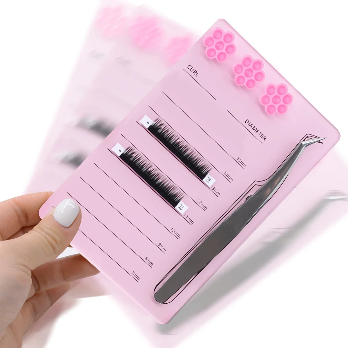 Wimpernverlängerung Skala Halter Großhandel Magnetisches Acryl Lash Board mit Kleber Palette Tasse Falsche Wimpern Pad Make-up-Tools