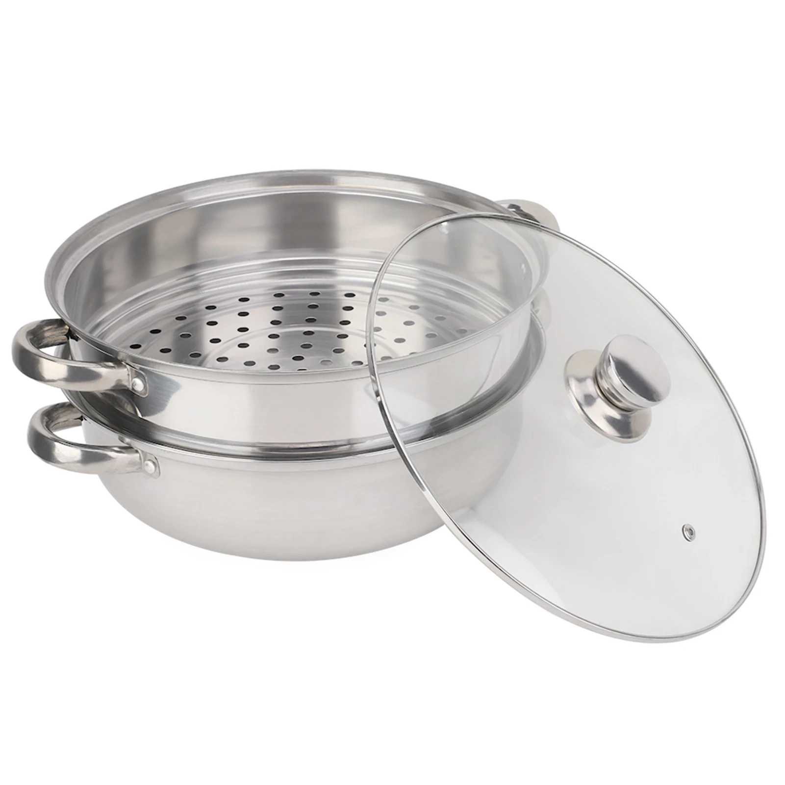 2-Layer  Stainless Steel Cookware 27cm/11in 2-Layer  Pot Cooker Double Boiler Soup Steaming Pot  Pot