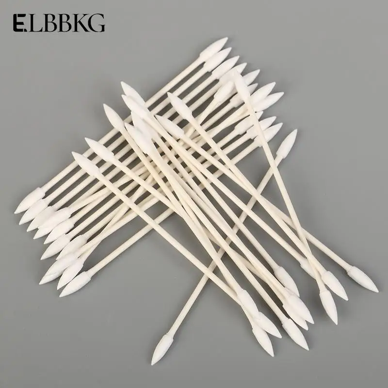 25pcs/bag Disposable Cotton Swab Cosmetics Permanent Makeup Health Medical Ear Jewelry Clean Sticks Buds Tip Cotton Head Swab