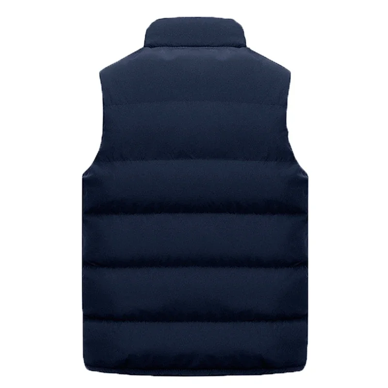 KELCE Brand 2023 Winter Men Vest Parkas Cotton Casual Sleeveless Stand Thick Clothes Solid Color Vest Jacket Male