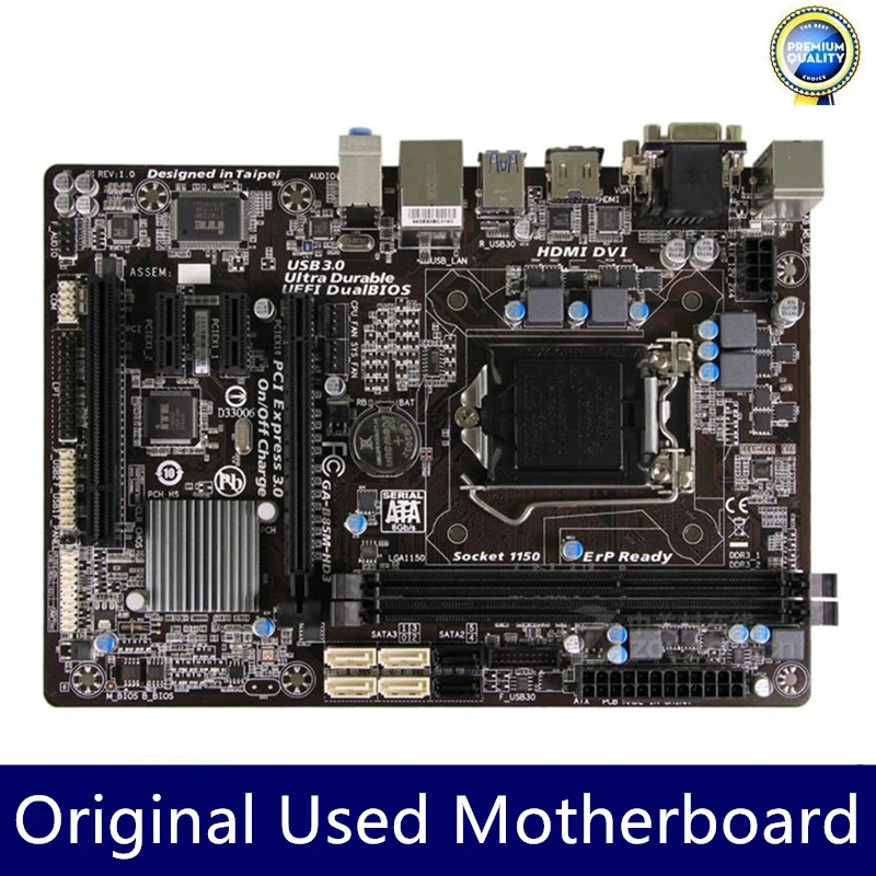 

For Intel Used GA-B85M-HD3 B85M-HD3 motherboard B85 Socket LGA 1150 DDR3 16GB i7 i5 i3 USB3.0 SATA III Desktop motherboard