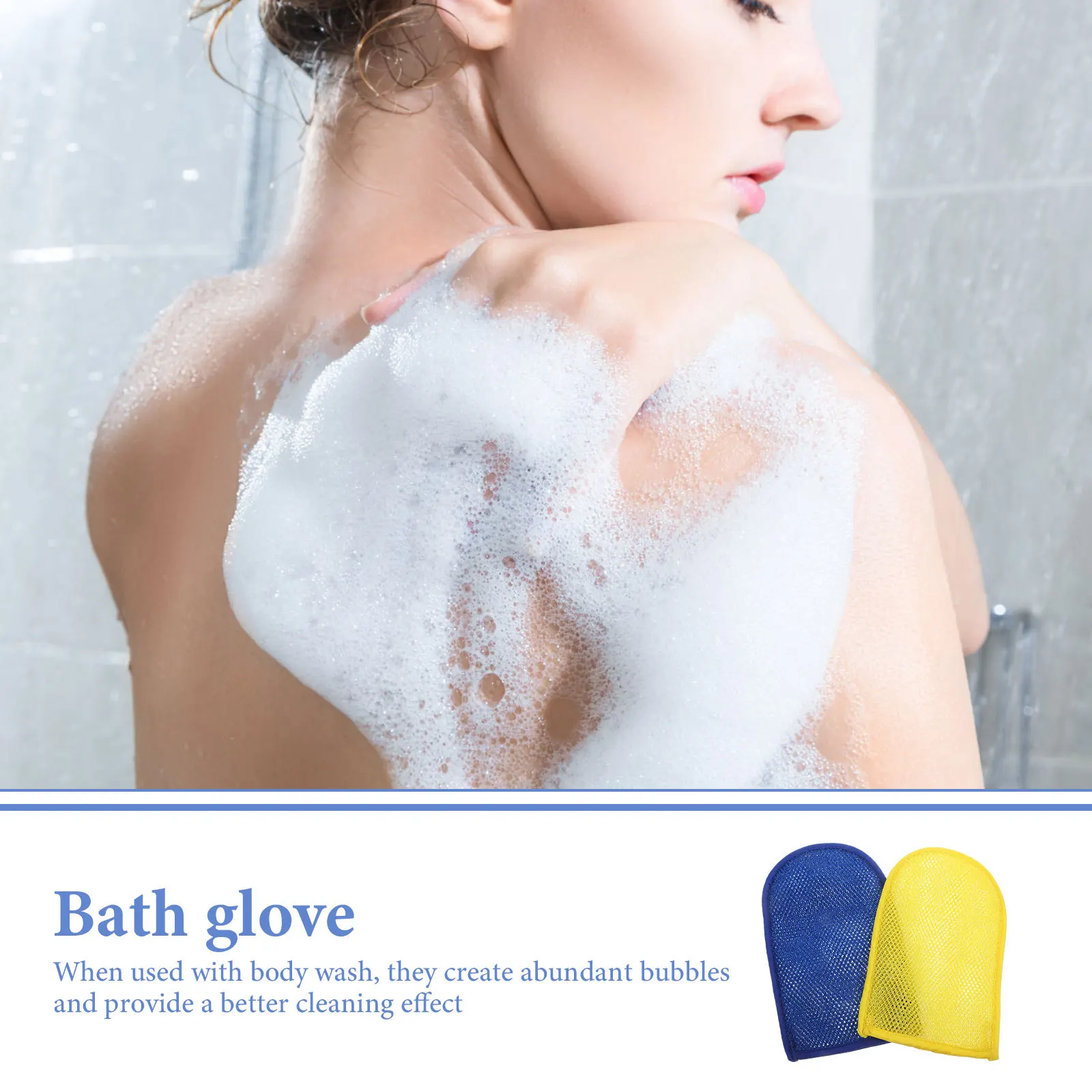 

2Pcs Exfoliating Gloves for Shower Bath Body Scrubber Mitt Deep Cleanse Back Neck Shoulders Feet Bath Glove