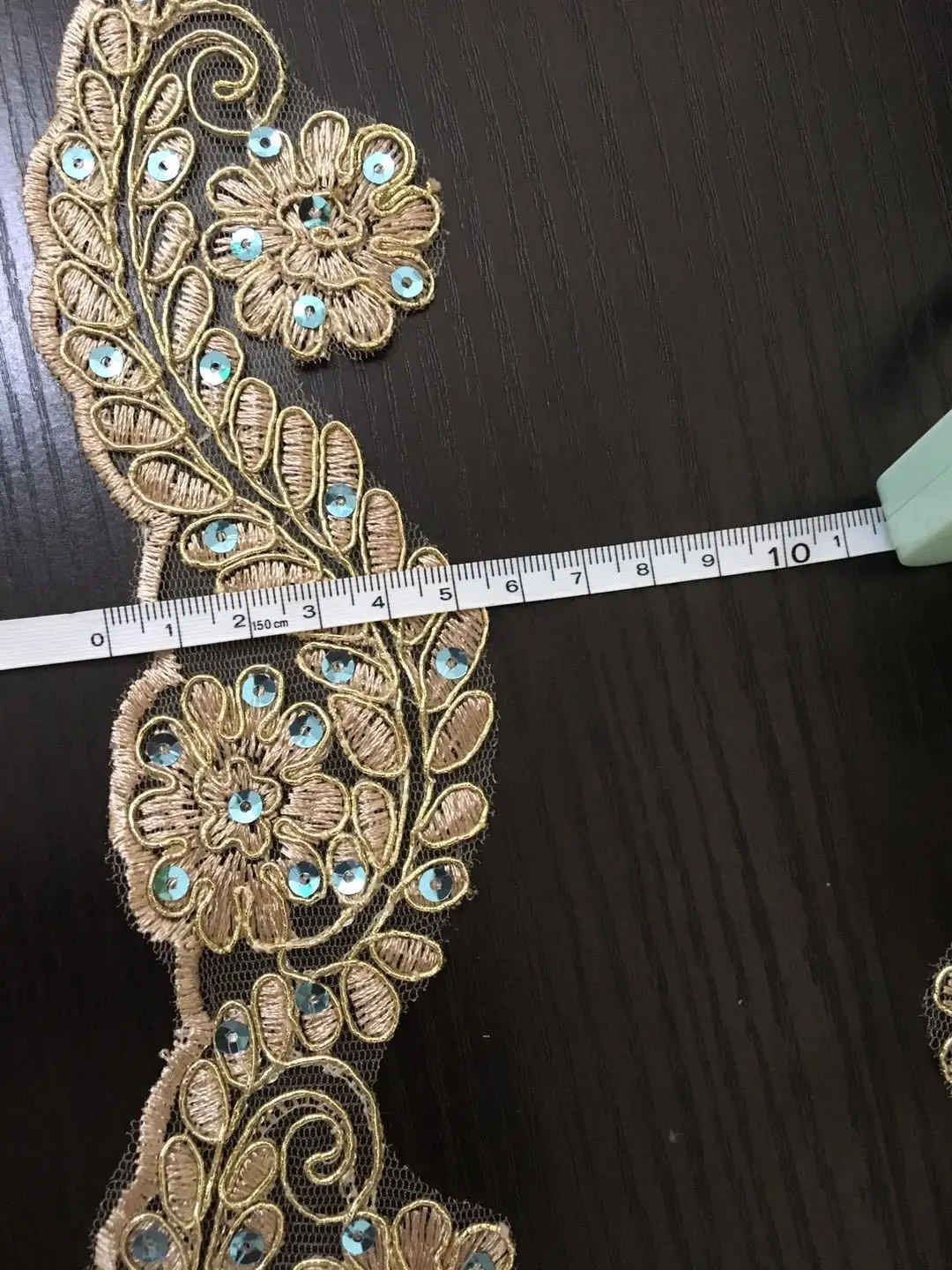 2Yards/5.5cm Gold Thread Lace Flower Applique Trim Edge Handmade diy Material Wedding Clothing Applique Flower Timimg